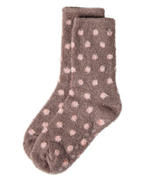 Polka Dot Non-Skid Lavender Infused Cozy Spa Crew Sock