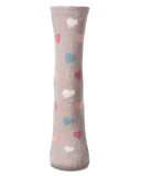 All Over Hearts Non-Skid Lavender Infused Cozy Spa Crew Sock