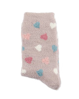 All Over Hearts Non-Skid Lavender Infused Cozy Spa Crew Sock