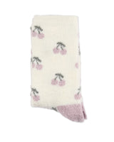 Cherries Non-Skid Lavender Infused Cozy Spa Crew Sock