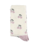 Cherries Non-Skid Lavender Infused Cozy Spa Crew Sock