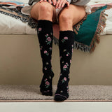 Fancy Floral & Bees Knee High Compression Socks