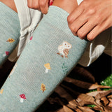 Forest Owl Knee High Compression Socks