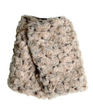 Reversible Short Cuddly Rosebud Faux Fur Fingerless Gloves