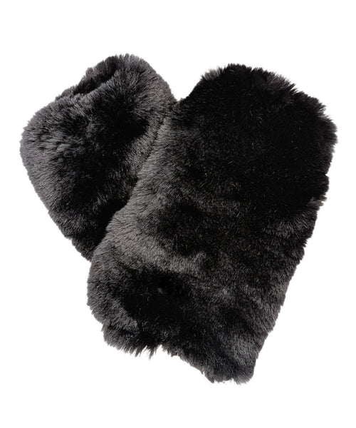 Reversible Short Cuddly Royal Opulence Faux Fur Fingerless Gloves