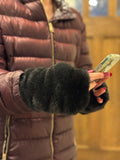 Reversible Short Cuddly Royal Opulence Faux Fur Fingerless Gloves