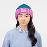Striped Cuff Plush Beanie