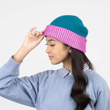 Striped Cuff Plush Beanie