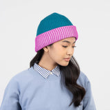 Striped Cuff Plush Beanie