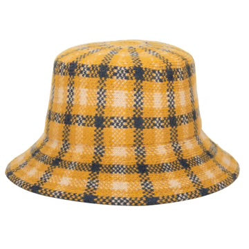 Gala Machine Knit Checkered Bucket Hat