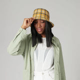 Gala Machine Knit Checkered Bucket Hat