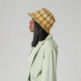 Gala Machine Knit Checkered Bucket Hat