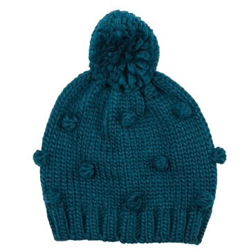 Bobble Knit Kid’s Beanie with Pom