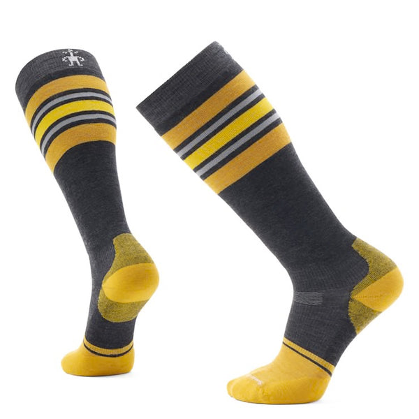 Snowboard Targeted Cushion Stripe Extra Stretch Over the Calf Sock