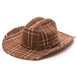 Mojave Cut & Sew Brushed Plaid Cattleman’s Crease Cowboy Hat