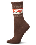 Mushroom Fairisle Cashmere Fine-Gauge Crew
