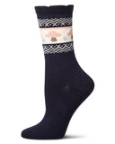 Mushroom Fairisle Cashmere Fine-Gauge Crew