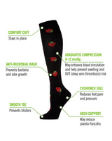 Strawberry Field Bamboo Graduated Compression Knee High Sock