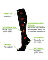 Strawberry Field Bamboo Compression Knee High Sock