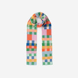 Mosaic Plaid Skinny Knit Scarf