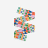 Mosaic Plaid Skinny Knit Scarf