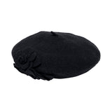 Wool Beret With Flowers