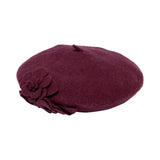 Wool Beret With Flowers