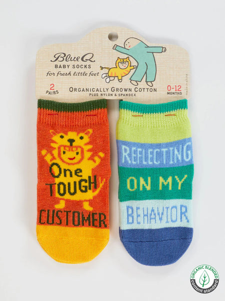 One Tough Customer/ Reflecting on My Behavior Baby Socks