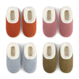 Women's Corduroy Sherpa Lined Non Skid Slipper Socks