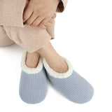 Women's Corduroy Sherpa Lined Non Skid Slipper Socks