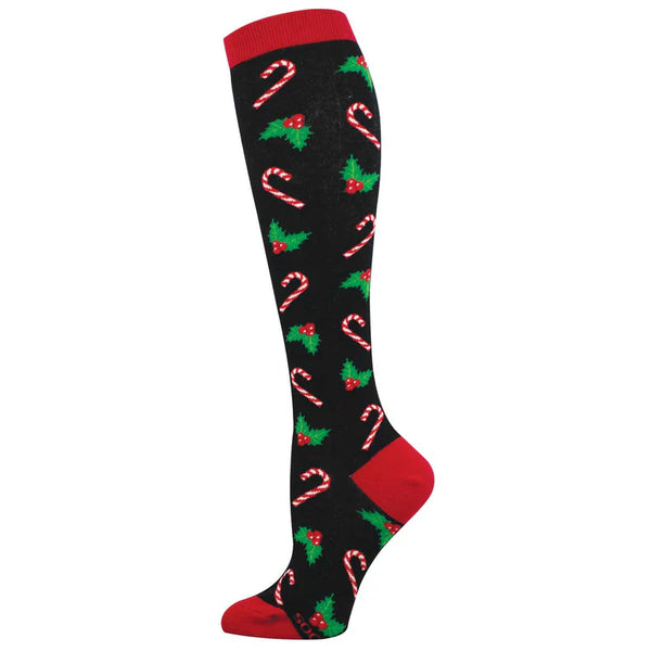 Candy Canes and Holly Knee High