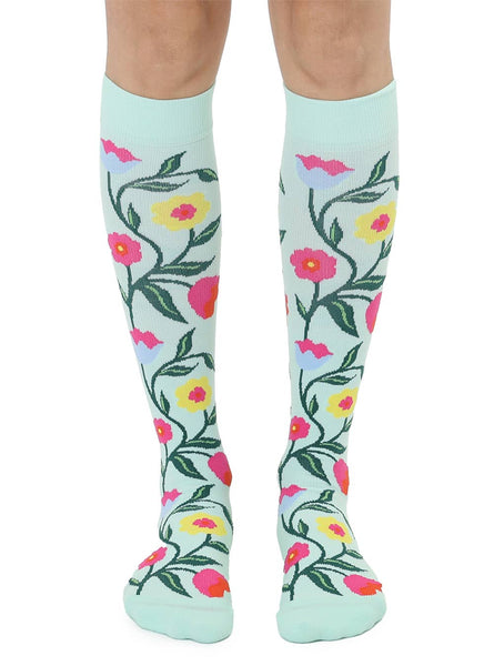 Flowering Vines Compression Knee Socks