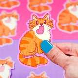 Orange Tabby Cat Love Cute Valentine Car Decal Vinyl Sticker