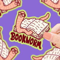 Bookworm Nerdy Reading Book Lover Laptop Decal Vinyl Sticker