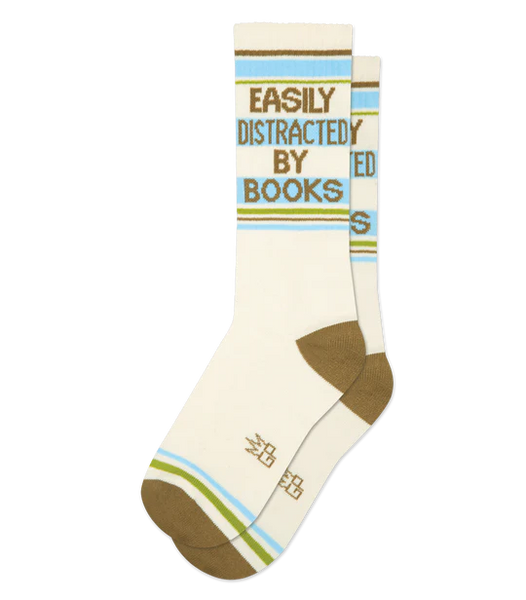 Easily Distracted By Books Unisex Gym Crew Socks