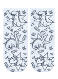 Days of the Dinosaurs Coloring Socks