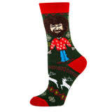 Bob Ross Women's Christmas Funny Crew Socks: Holiday Times Bob