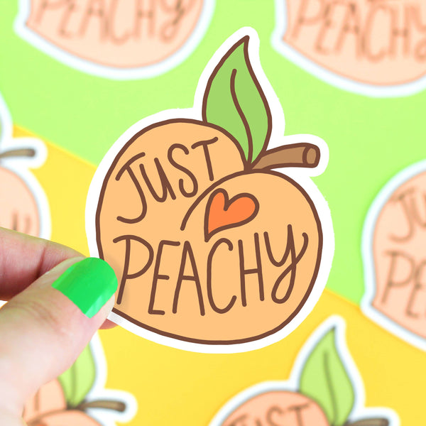 Just Peachy Fruit Keen Sarcastic Playful Vinyl Sticker