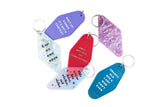 Crusty Old Gen X Lady Who Can't Even Motel Keychain in Blue