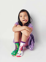 Dragon & Unicorn Mismatched Non-Slip Socks for Kids: KIDS SMALL