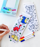 Days of the Dinosaurs Coloring Socks