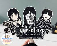 Wednesday Quote Sticker, DYSTOPIAN HELLSCAPE Decal, 3.25"