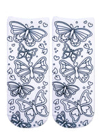 Whimsical Butterflies Coloring Socks