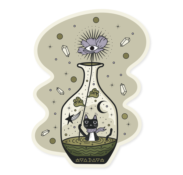 Fantastical Feline Sticker