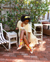 Flower Power Sheer Crew Sock