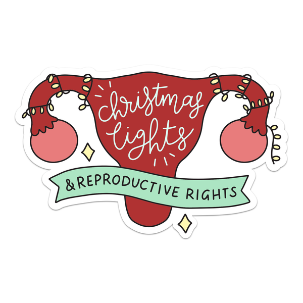 Christmas Lights & Reproductive Rights Feminist Sticker