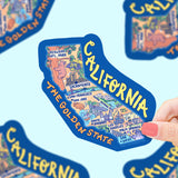 California Map Art Golden State LA Car Decal Vinyl Sticker