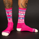 Cats Don't Give A Fuck Unisex Gym Crew Socks