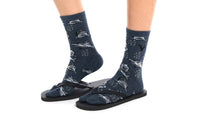 V-Toe Split Toe Novelty Grey Sharks Big Toe Tabi Socks