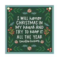 Christmas In My Heart Embroidered Canvas Banner